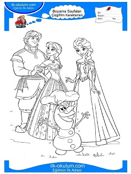 Çocuklar İçin Karlar Kraliçesi Boyama Sayfaları 